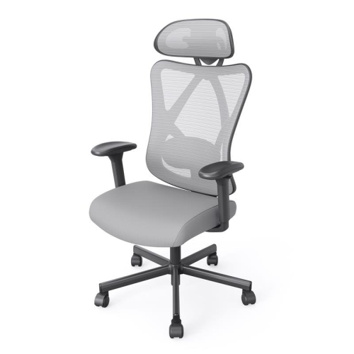 Furniture of America Domie Metal and Mesh Adjustable Office Chair in Gray