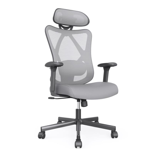 Furniture of America Domie Metal and Mesh Adjustable Office Chair in Gray