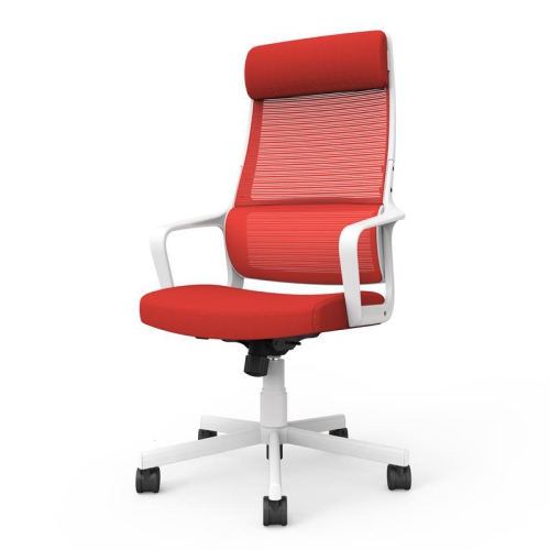 Furniture of America Tilah Metal and Mesh Adjustable Office Chair in Red
