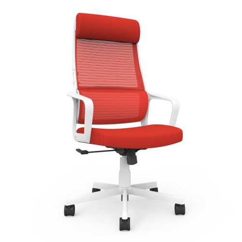 Furniture of America Tilah Metal and Mesh Adjustable Office Chair in Red