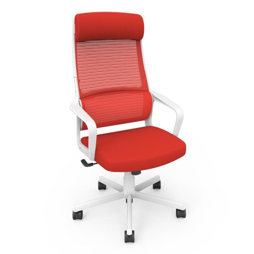 Furniture of America Tilah Metal and Mesh Adjustable Office Chair in Red