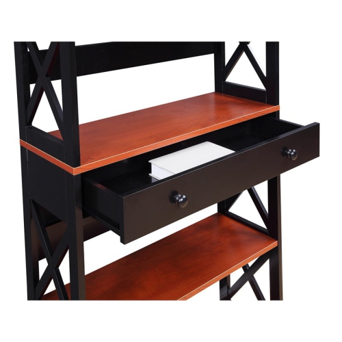Convenience Concepts Oxford Five-Tier Bookcase in Cherry and Black Wood Finish