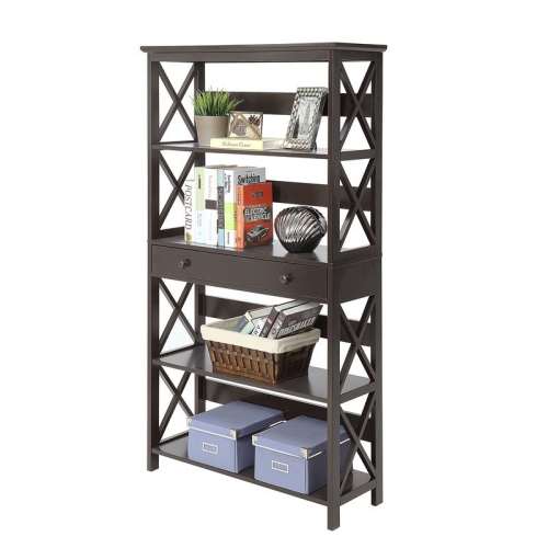 CONVENIENCE CONCEPTS  Oxford Five-Tier Bookcase With Drawer In Espresso Wood