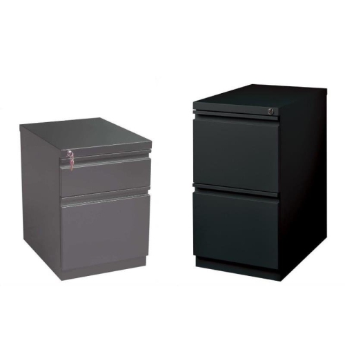 2 Piece Value Pack Mobile Filing Cabinet in Charcoal and Black