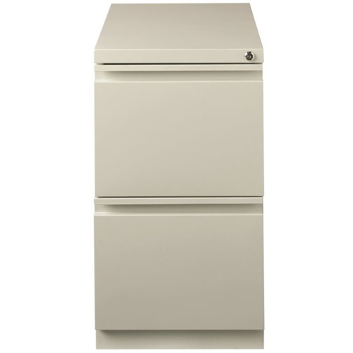 Hirsh 23-in Deep Mobile Pedestal File 2-Drawer File/File. Full Width Pull. Gray
