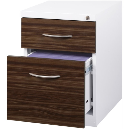 Hirsh 20-in Deep Mobile Pedestal 2-Drawer Metal Box/File. Laminate Drawer White