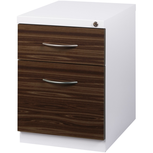 Hirsh 20-in Deep Mobile Pedestal 2-Drawer Metal Box/File. Laminate Drawer White