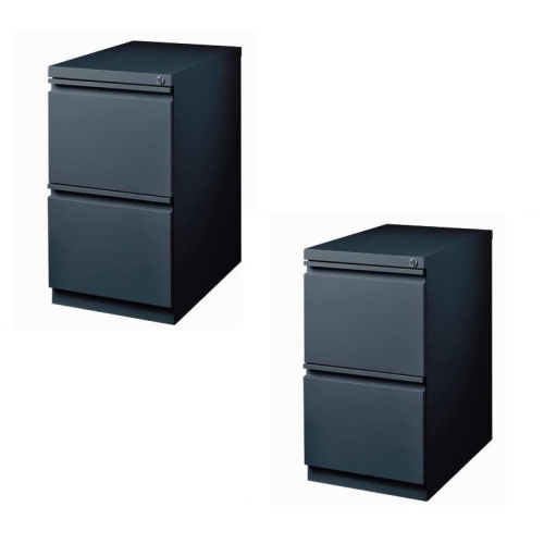 HOME SQUARE  Value Pack (Set Of 2) 2 Drawer Mobile File Cabinet In In Charcoal
