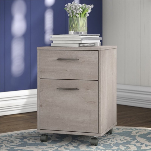 Scranton & Co 2 Drawer Mobile Pedestal in Washed Gray