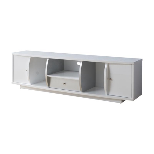 Furniture of America Gather Contemporary Wood 72-Inch TV Stand in Glossy White