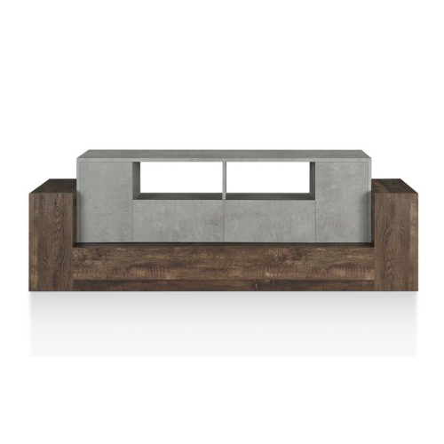FURNITURE OF AMERICA  Abdi Wood Multi-Storage Tv Stand In Oak And Concrete In Gray