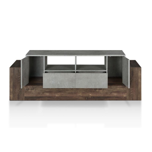 Furniture of America Abdi Wood Multi-Storage TV Stand in Oak and Concrete Gray