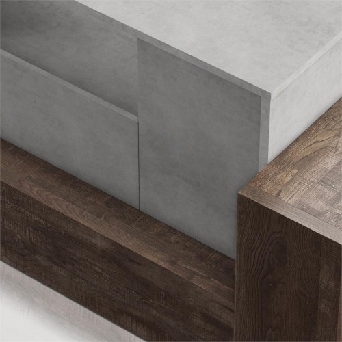 Furniture of America Abdi Wood Multi-Storage TV Stand in Oak and Concrete Gray