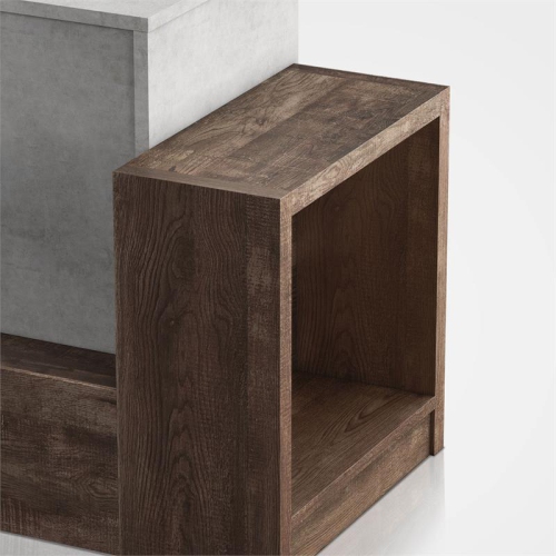 Furniture of America Abdi Wood Multi-Storage TV Stand in Oak and Concrete Gray