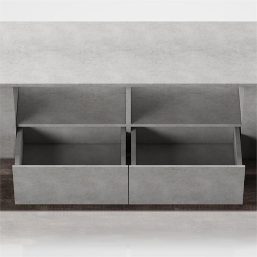 Furniture of America Abdi Wood Multi-Storage TV Stand in Oak and Concrete Gray