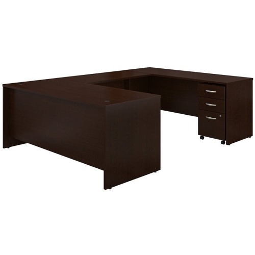 BBF Series C 72"w U-Shaped Desk With Mobile File In Mocha Cherry - Engineered Wood