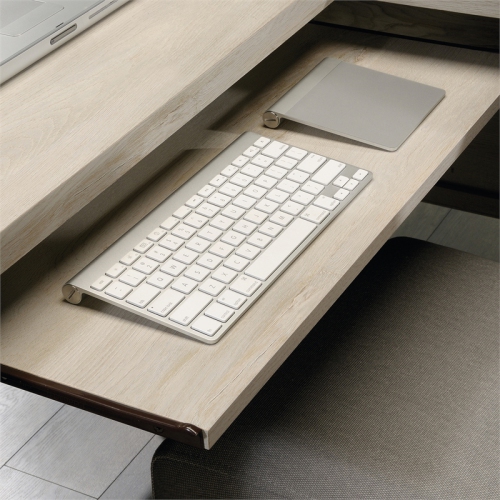 Sauder Costa Engineered Wood L-Shaped Computer Desk in Chalked Chestnut