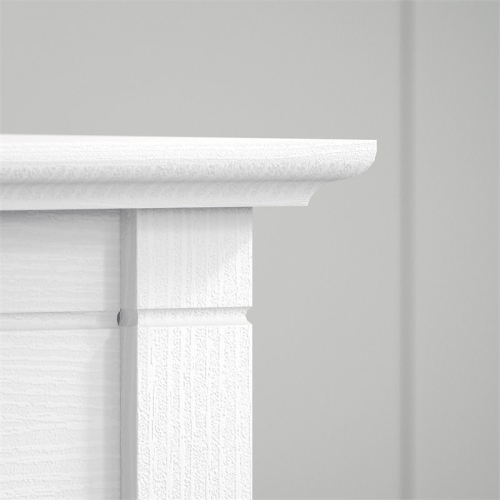 Bush Furniture Key West 60W L Shaped Desk in Pure White Oak