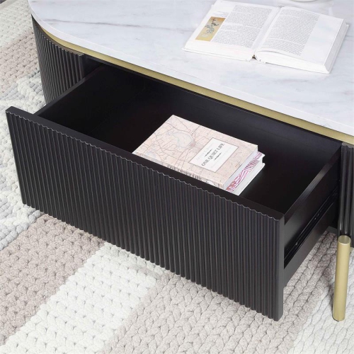 Furniture of America Timi Contemporary Wood 1-Drawer Coffee Table in Dark Walnut