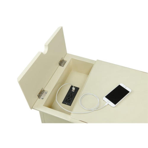 Martin Svensson Home Elegant Chairside Table with Power Antique White