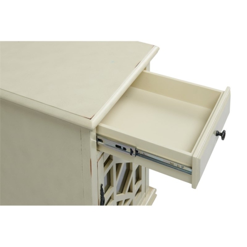 Martin Svensson Home Elegant Chairside Table with Power Antique White