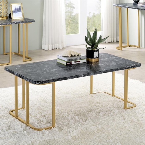 Furniture of America Clotten Metal 3-Piece Coffee Table Set in Black