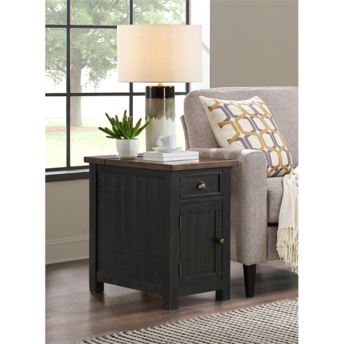 Martin Svensson Home Monterey Chairside Table with Power Black and