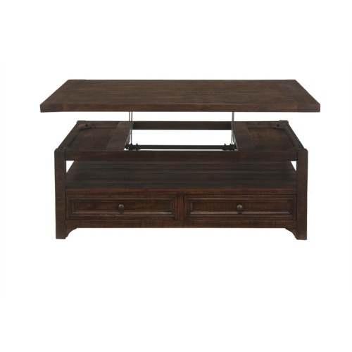 MARTIN SVENSSON HOME  Lisbon Solid Wood Two Drawer Lift-Top Coffee Table In Brown