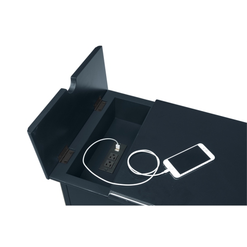 Martin Svensson Home Elegant Chairside Table with Power Catalina Blue