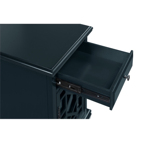 Martin Svensson Home Elegant Chairside Table with Power Catalina Blue