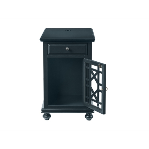 Martin Svensson Home Elegant Chairside Table with Power Catalina Blue