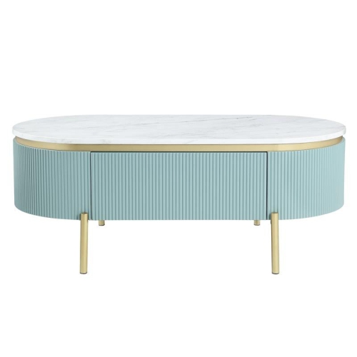 Furniture of America Timi Contemporary Wood 1-Drawer Coffee Table in Green