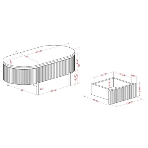 Furniture of America Timi Contemporary Wood 1-Drawer Coffee Table in Green