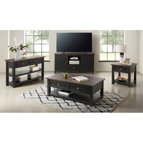 Martin Svensson Home Monterey Solid Wood 2 Drawer Coffee Table Black and Brown