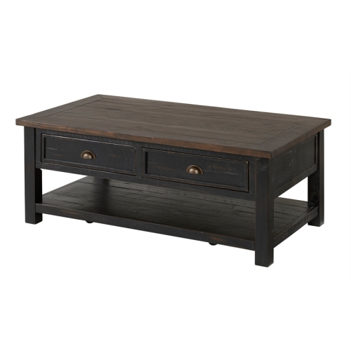 Martin Svensson Home Monterey Solid Wood 2 Drawer Coffee Table Black and Brown