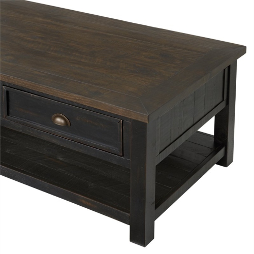 Martin Svensson Home Monterey Solid Wood 2 Drawer Coffee Table Black and Brown