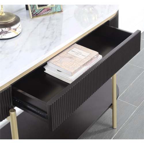 Furniture of America Timi Contemporary Wood 1-Drawer Console Table in Walnut