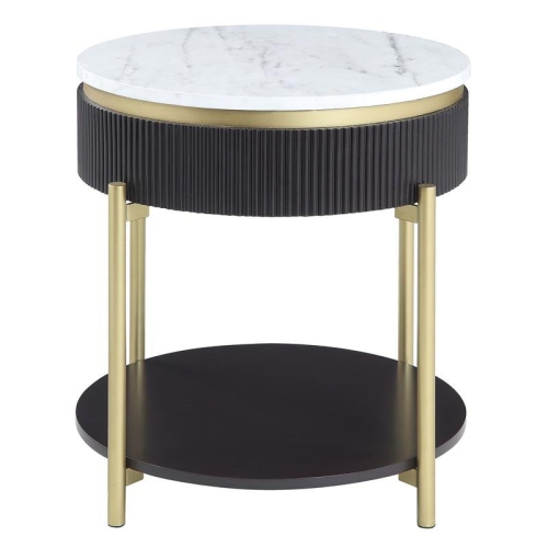 Furniture of America Timi Contemporary Wood 1-Drawer End Table in Dark Walnut