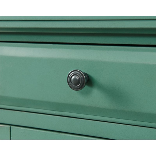 Martin Svensson Home Elegant Chairside Table with Power Antique Teal Green