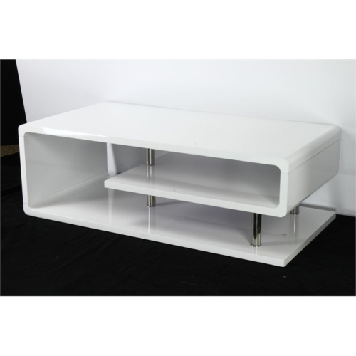 Furniture of America Lazer Contemporary Wood 2-Piece Coffee Table Set in White
