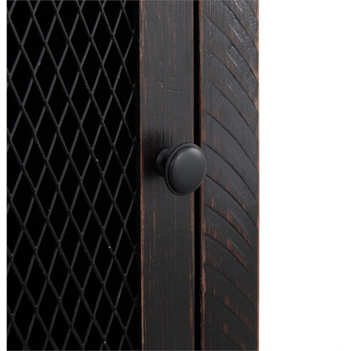 Martin Svensson Home Rustic Chairside Table with Power Anitque Black and Honey