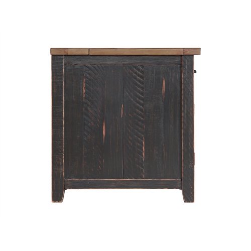 Martin Svensson Home Rustic Chairside Table with Power Anitque Black and Honey