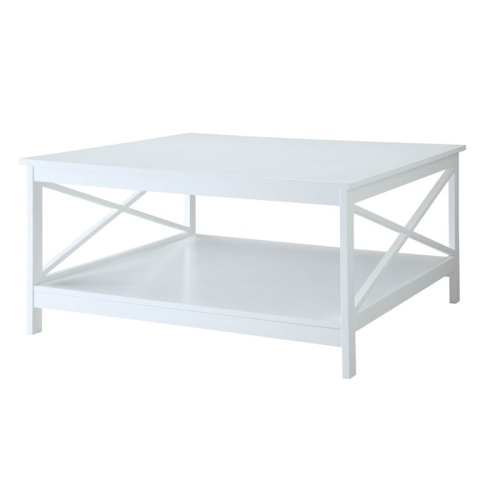 Pemberly Row 36" Square Coffee Table in White