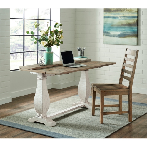 Martin Svensson Home Napa Solid Wood Flip Top Sofa Table White Stain and Natural