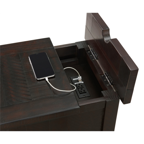 Martin Svensson Home Rustic Chairside Table with Power Espresso