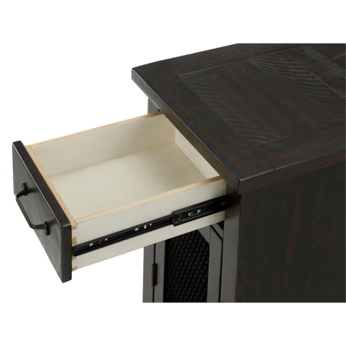 Martin Svensson Home Rustic Chairside Table with Power Espresso