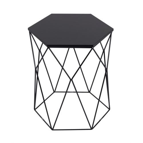 Serta at Home Element Geometric Side Table in Midnight Black