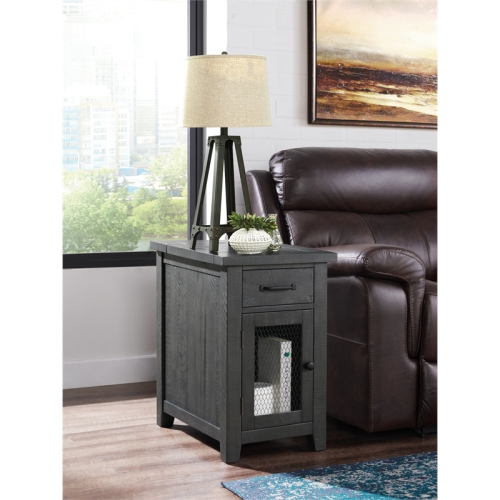 Martin Svensson Home Rustic Chairside Table with Power Gray