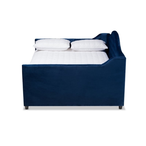 Baxton Studio Perry Contemporary Velvet Upholstered Full Daybed in Royal Blue