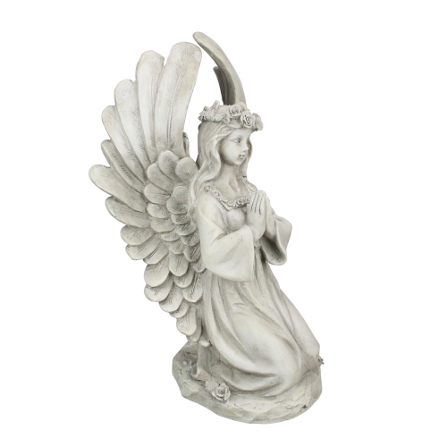 15.25" Angel Kneeling in Prayer Outdoor Garden Statue